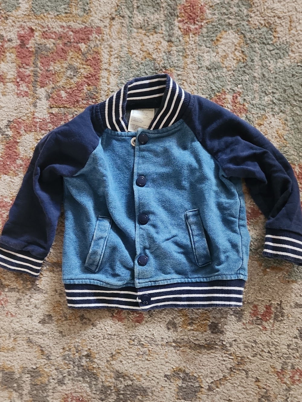 First Impressions Two-Tone Blue Kids Jean-Style Bomber Jacket
